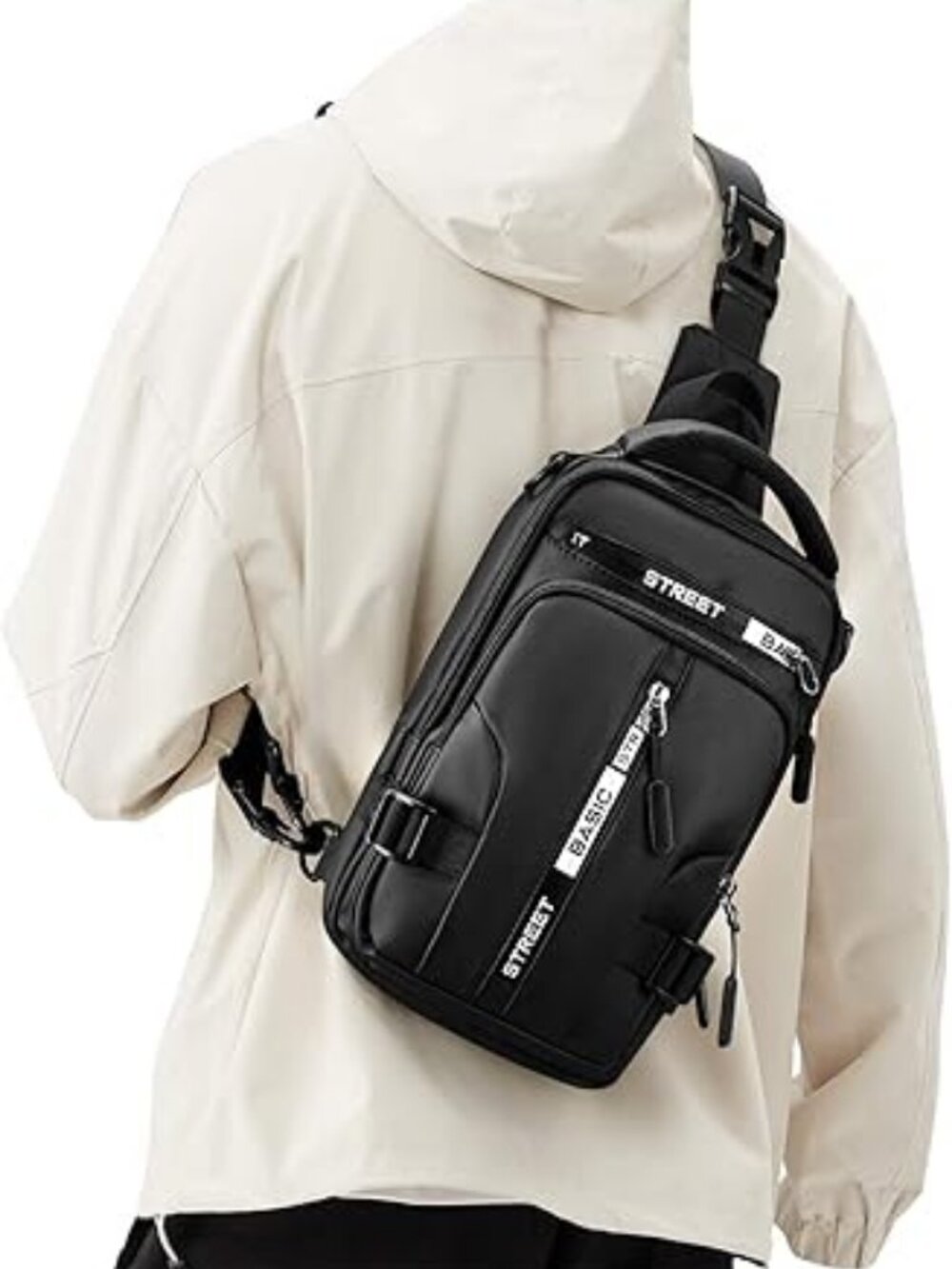 Men's Sling Crossbody Bag Anti-theft Chest Shoulder Messenger BackPack USB Port